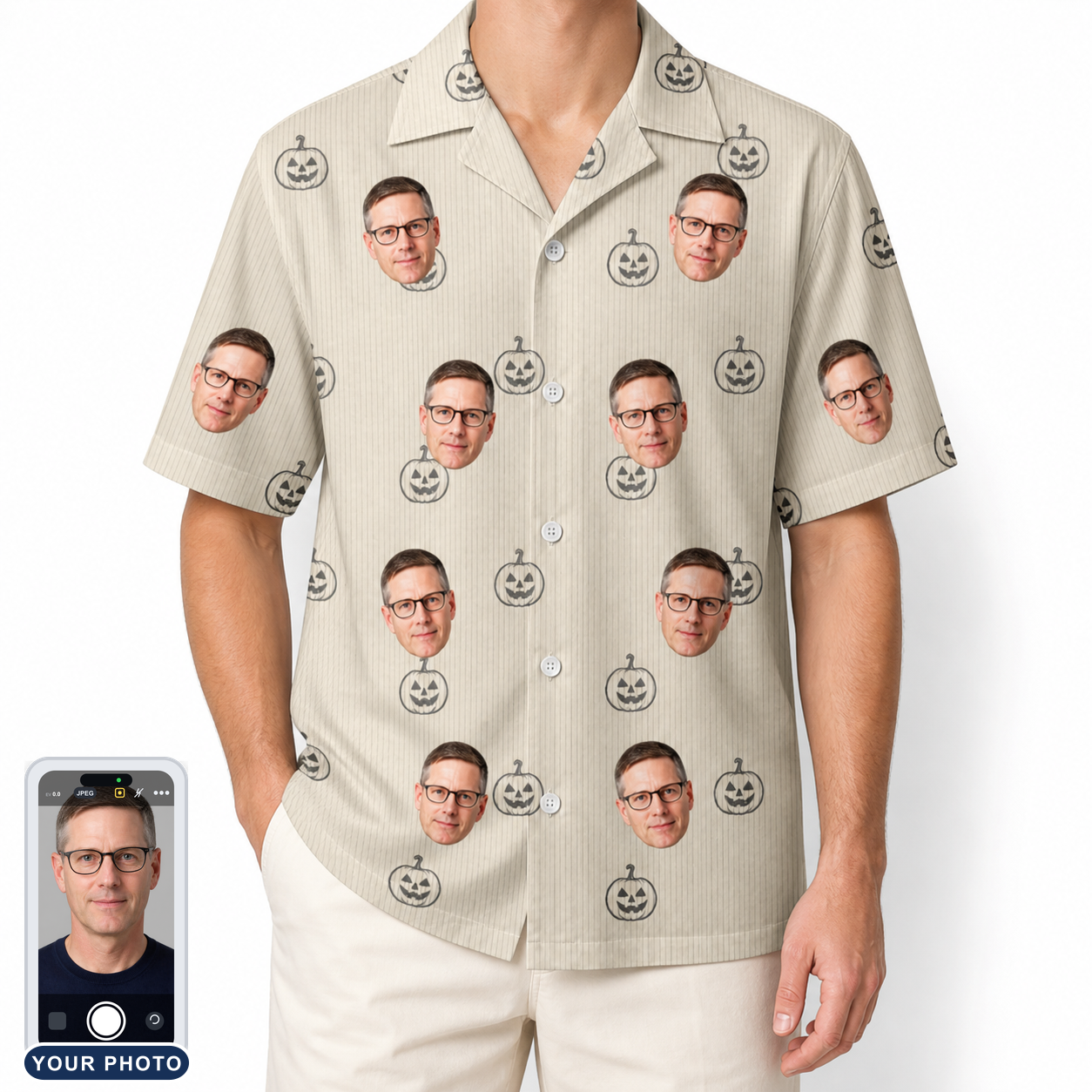 Men's Cucurbit Chuckles Custom Face Hawaiian Shirt