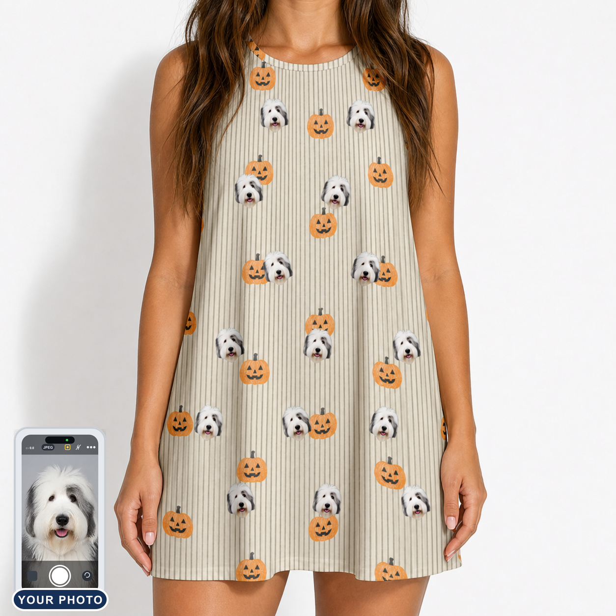 Women's Fiery Fiends Custom Dog Face Tank Dress