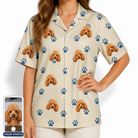 Women's Puppy Prints Custom Dog Face Hawaiian Shirt
