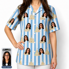 Women's Sandcastle Safari Custom Face Hawaiian Shirt