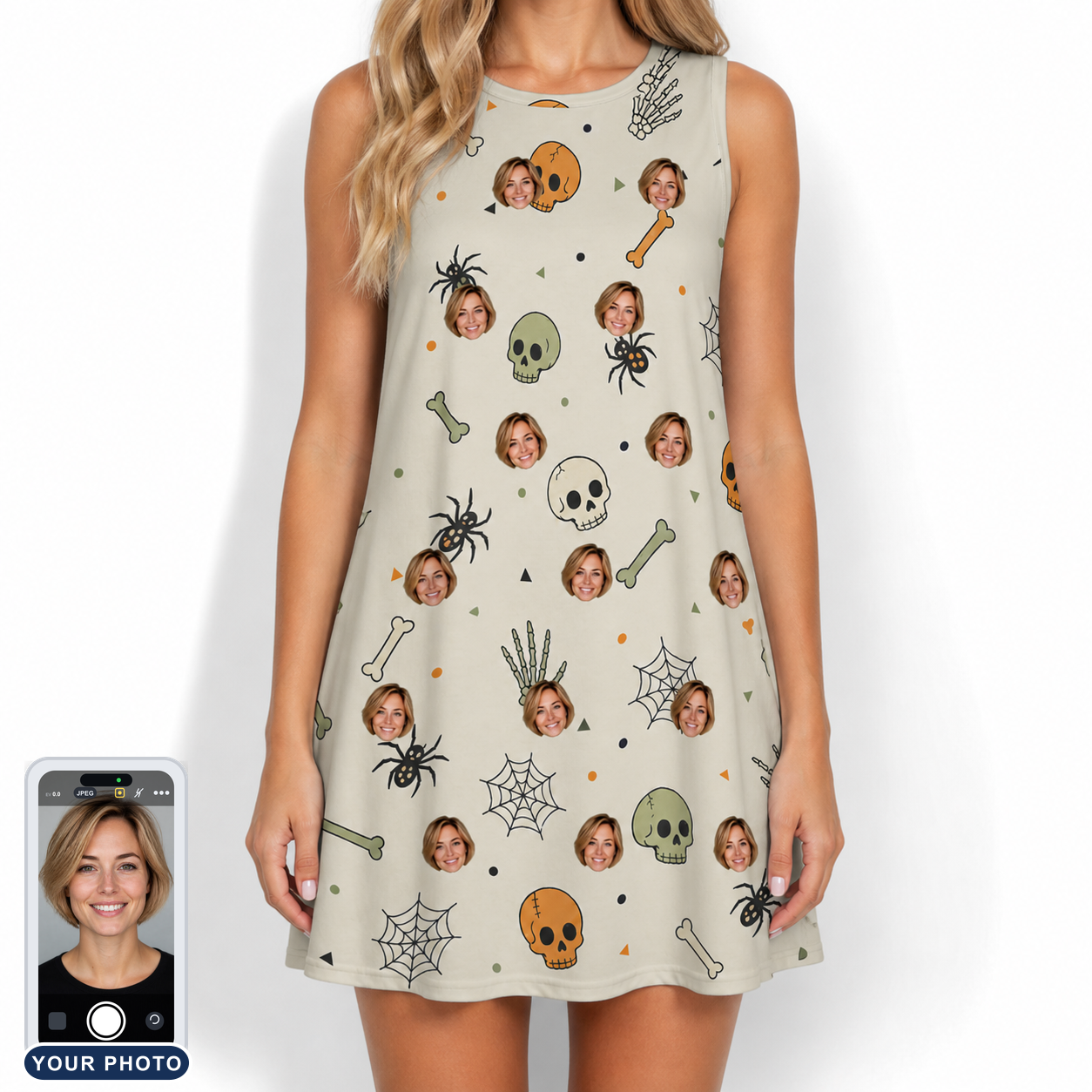 Women's Bony Boogie Custom Face Tank Dress