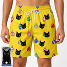 Men's Tree Trinkets Custom Cat Face Beach Shorts