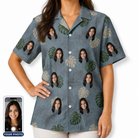 Women's Monstera Mingle Custom Face Hawaiian Shirt