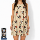 Women's Minty Mistletoe Custom Dog Face Tank Dress