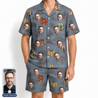 Men's Present Party Custom Face Shirt & Shorts Set