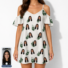 Women's Gifts Afoot Custom Face Off-Shoulder Dress