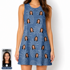 Women's Golden Gush Custom Face Tank Dress