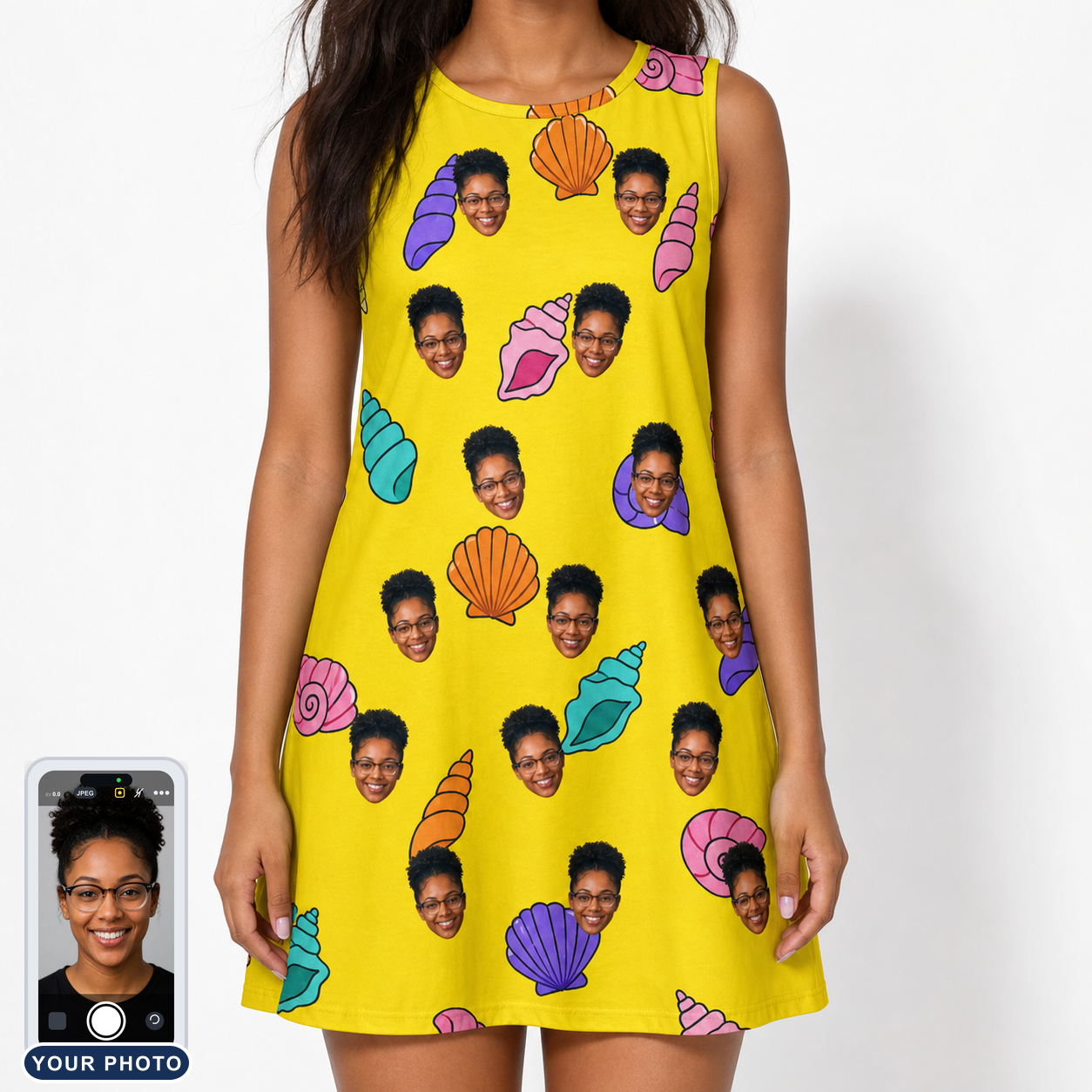 Women's Nacre Nonsense Custom Face Tank Dress