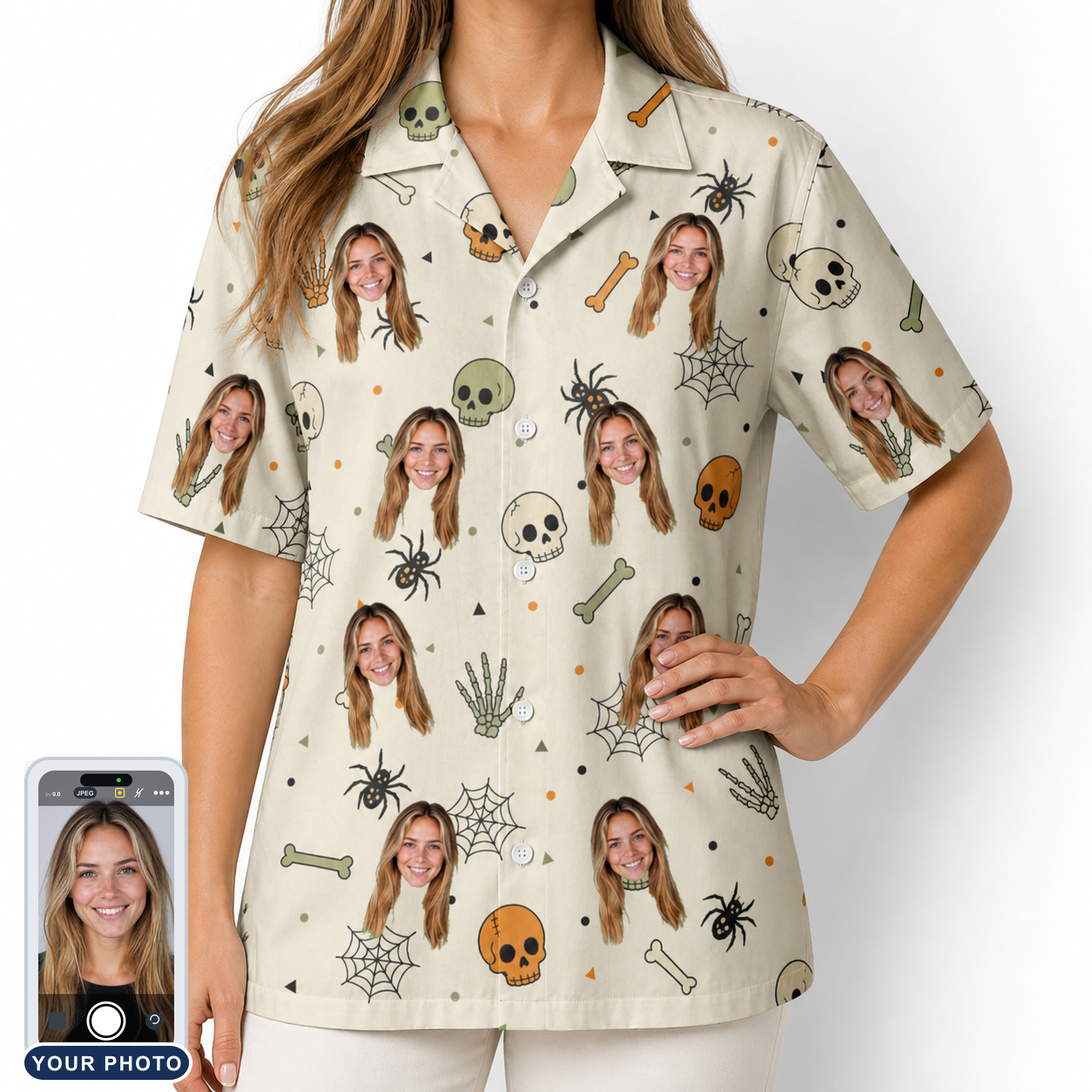 Women's Bony Boogie Custom Face Hawaiian Shirt