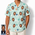 Men's Coral Current Custom Face Hawaiian Shirt