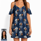 Women's Nettle Nebula Custom Face Off-Shoulder Dress