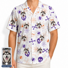 Men's Skull Shuffle Custom Dog Face Hawaiian Shirt