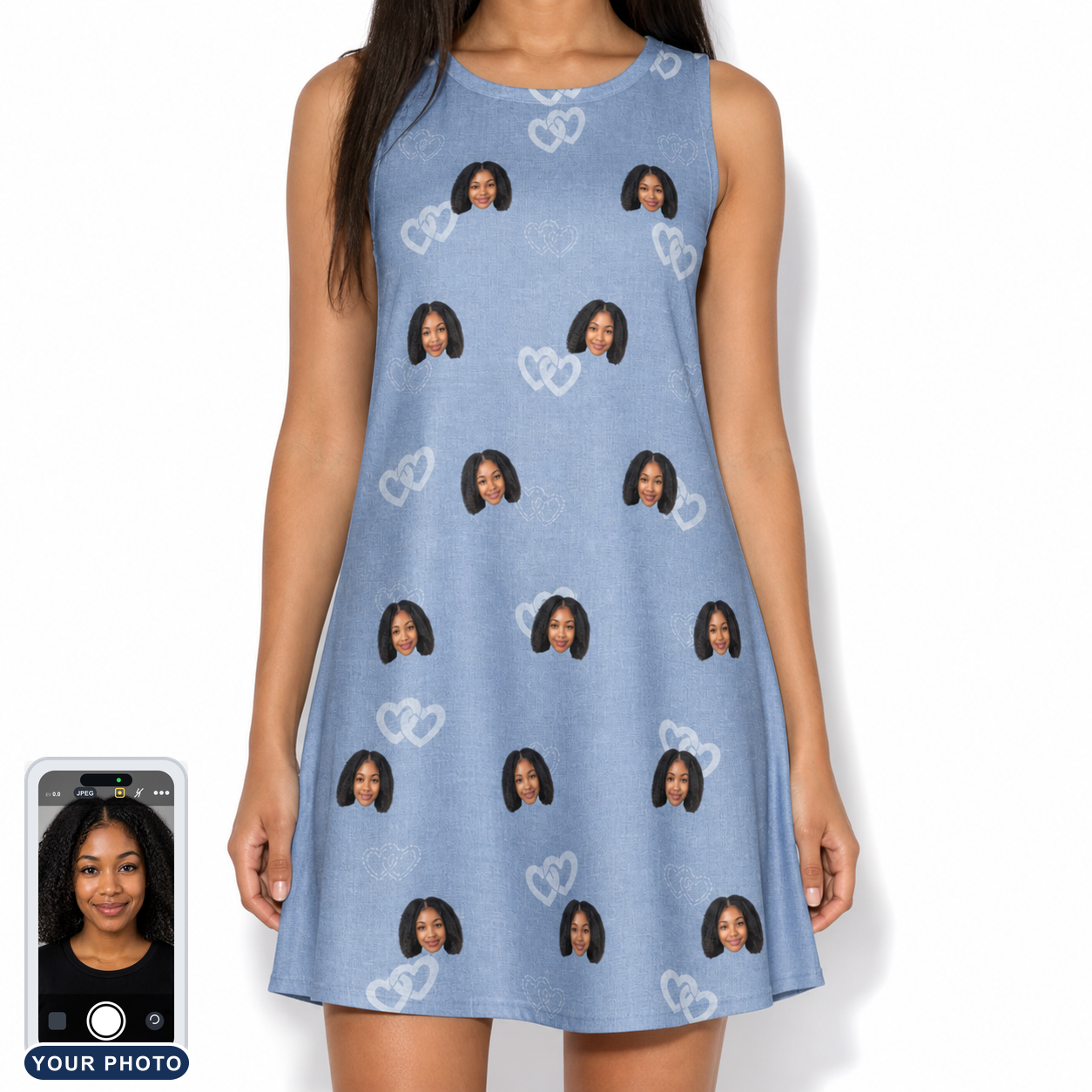 Women's Interlaced Isles Custom Face Tank Dress