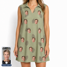 Women's Cone Carolers Custom Face V-Neck Dress