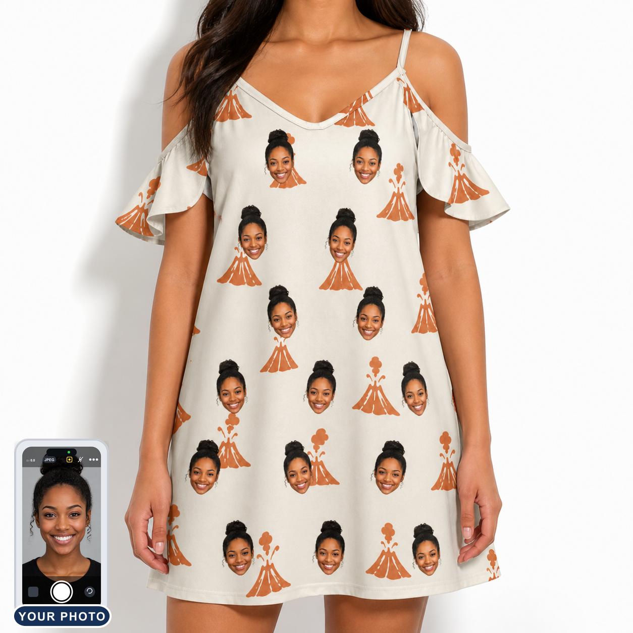 Women's Magma Mambo Custom Face Off-Shoulder Dress