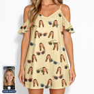 Women's Veil Vibes Custom Face Off-Shoulder Dress