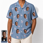 Men's Flamingo Fever Custom Face Hawaiian Shirt