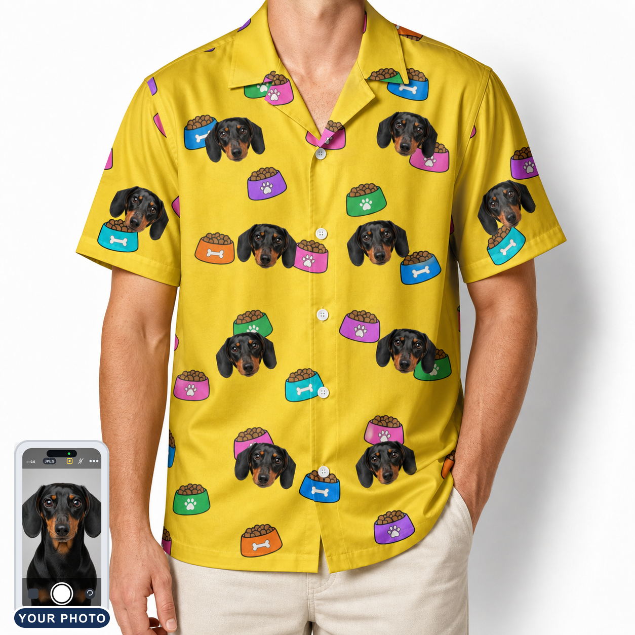 Men's Chow Hounds Custom Dog Face Hawaiian Shirt