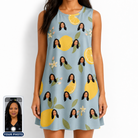 Women's Zesty Zigzags Custom Face Tank Dress