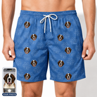 Men's Kibble Cartography Custom Dog Face Beach Shorts