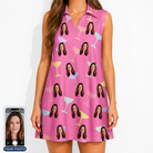 Women's Prosecco Pizzazz Custom Face V-Neck Dress