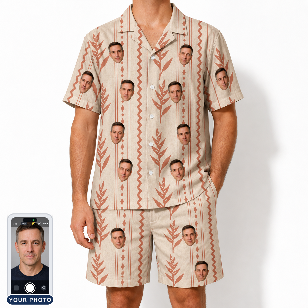 Men's Torch Blossoms Custom Face Shirt & Shorts Set