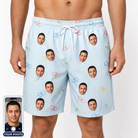Men's Heart Hitch Custom Face Beach Shorts