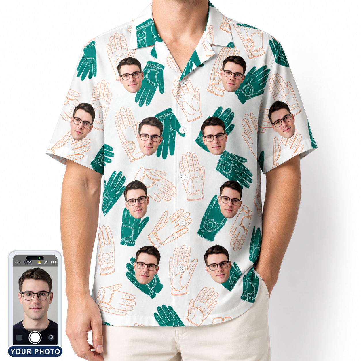 Men's Handicap Hilarity Custom Face Hawaiian Shirt