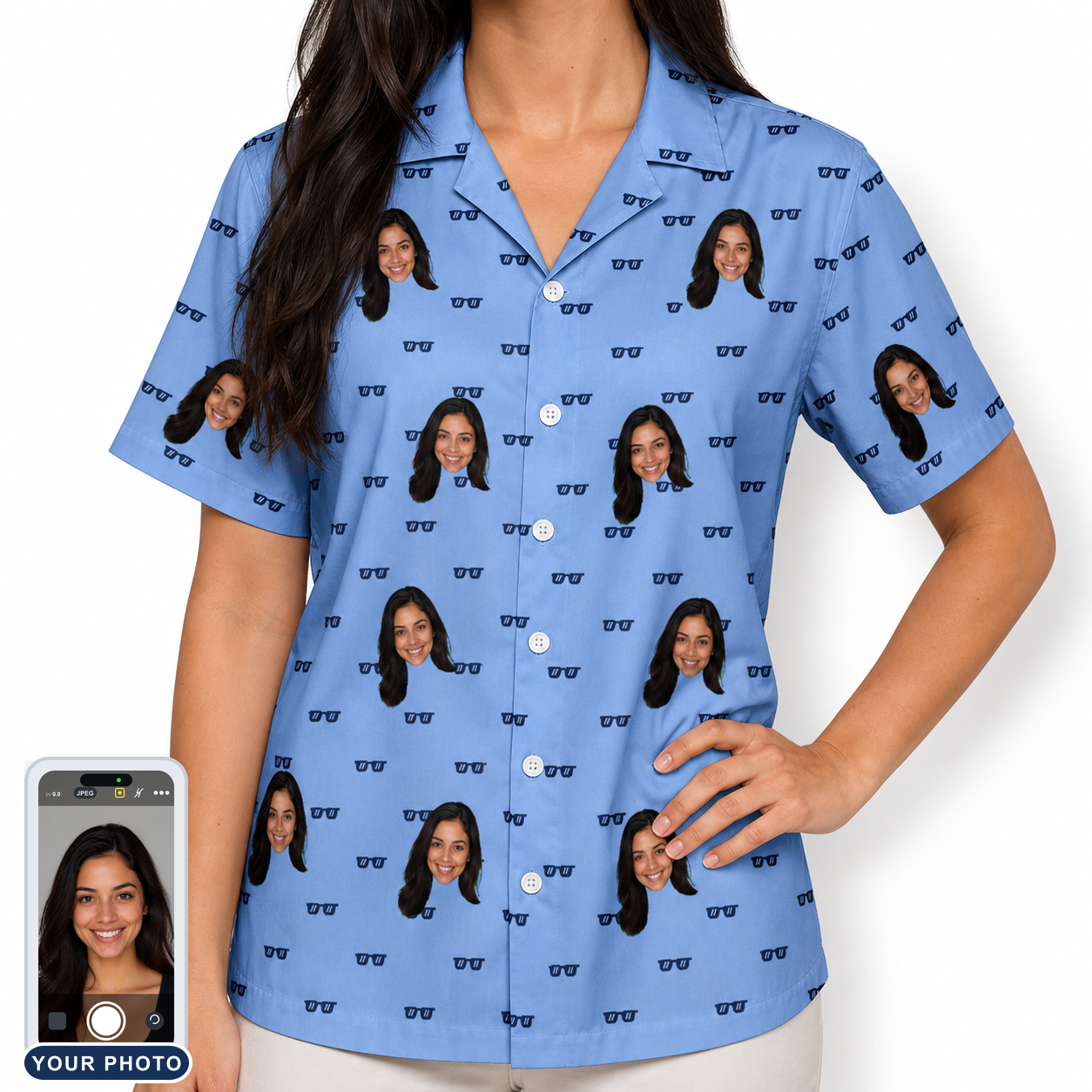Women's Bride Blinders Custom Face Hawaiian Shirt