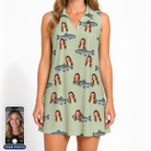 Women's Gill Giggles Custom Face V-Neck Dress