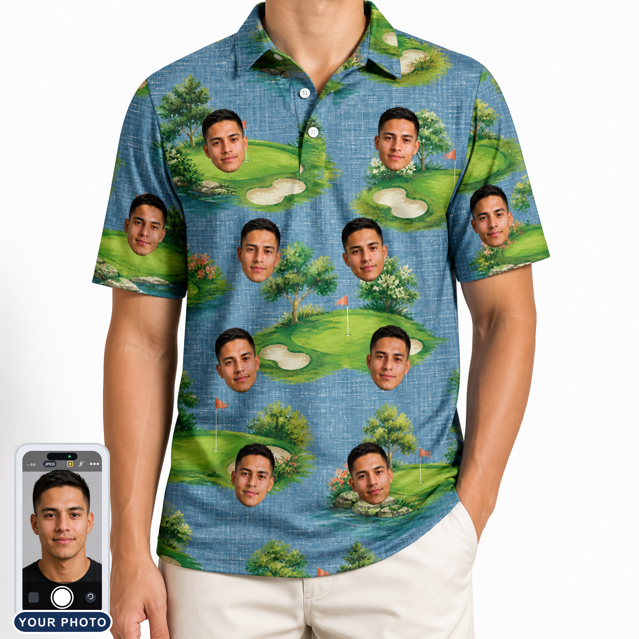 Men's Mulligan Meadows Custom Face Polo Shirt