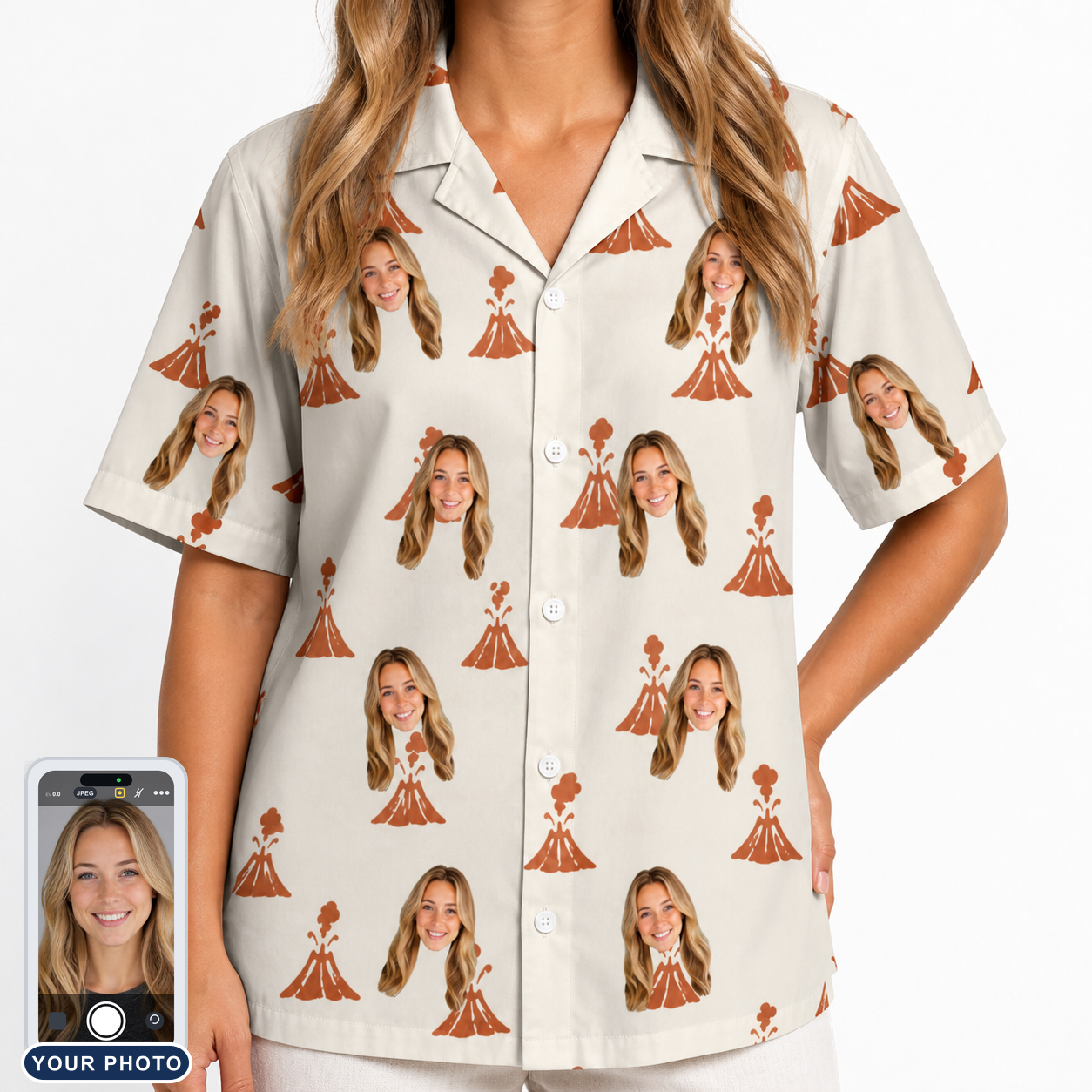Women's Magma Mambo Custom Face Hawaiian Shirt