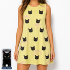 Women's Whisker Buffet Custom Cat Face Tank Dress