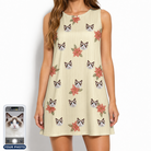 Women's Poinsettia Pop Custom Cat Face Tank Dress