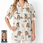 Women's Pocket Sharks Custom Face Hawaiian Shirt
