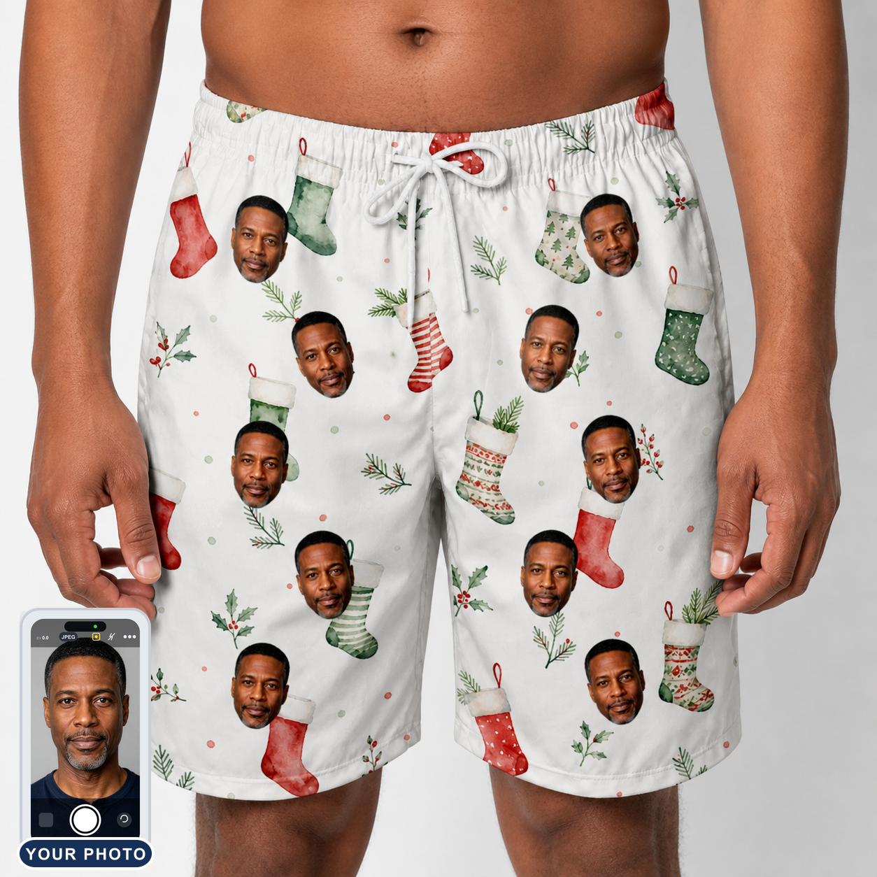 Men's Hearth Hangers Custom Face Beach Shorts