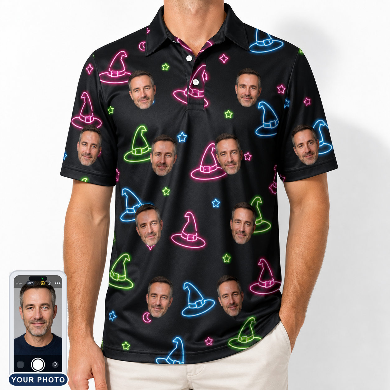 Men's Moonlit Millinery Custom Face Polo Shirt