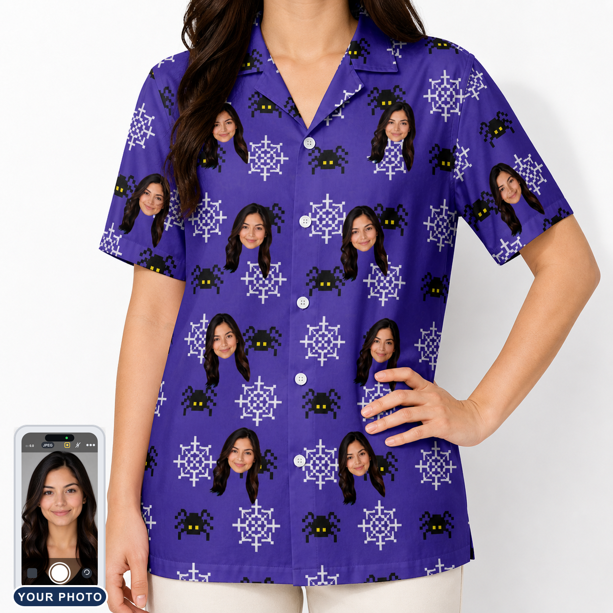 Women's Leggy Lurkers Custom Face Hawaiian Shirt
