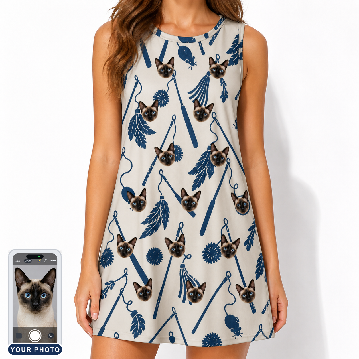 Women's Catnip Kinetics Custom Cat Face Tank Dress