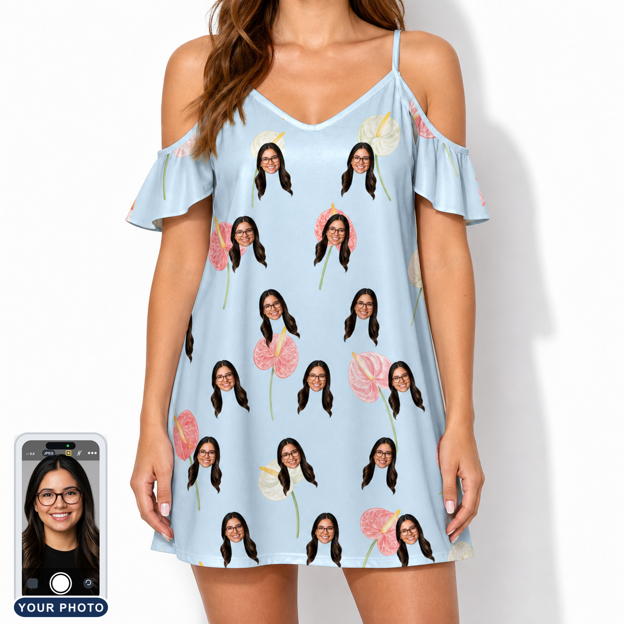 Women's Spatha Spark Custom Face Off-Shoulder Dress