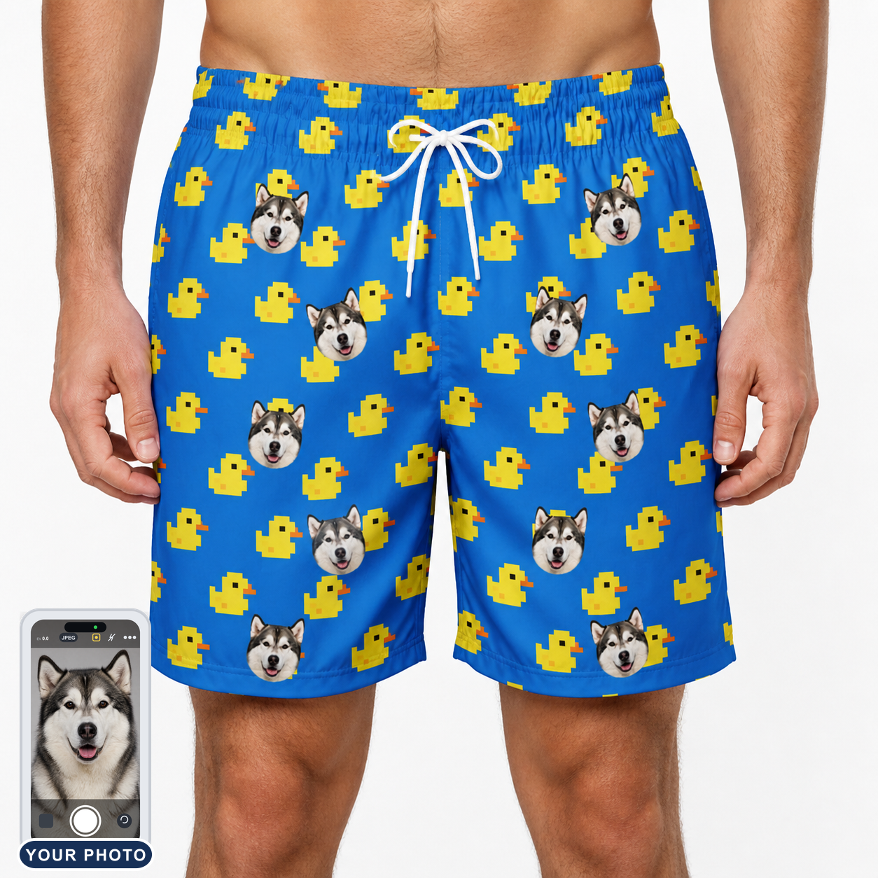 Men's Bark Bath Custom Dog Face Beach Shorts