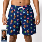 Men's Surprise Stacks Custom Face Beach Shorts