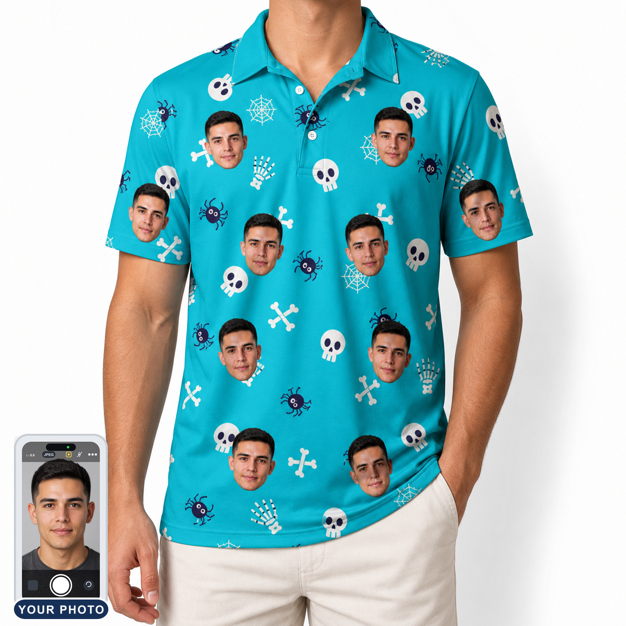 Men's Cranium Capers Custom Face Polo Shirt