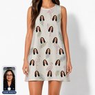 Women's Tropical Tippytoes Custom Face Tank Dress