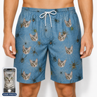 Men's Scuttle Sideshow Custom Cat Face Beach Shorts