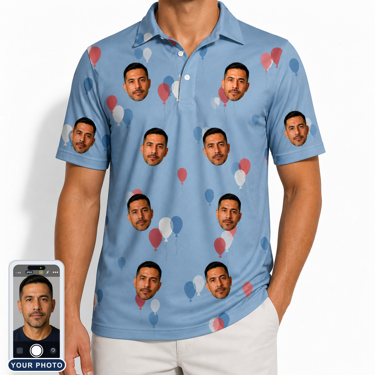 Men's Betsy Bounce Custom Face Polo Shirt
