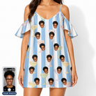 Women's Clink Wink Custom Face Off-Shoulder Dress