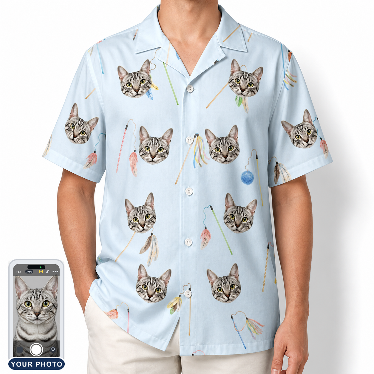 Men's Pounce Patrol Custom Cat Face Hawaiian Shirt