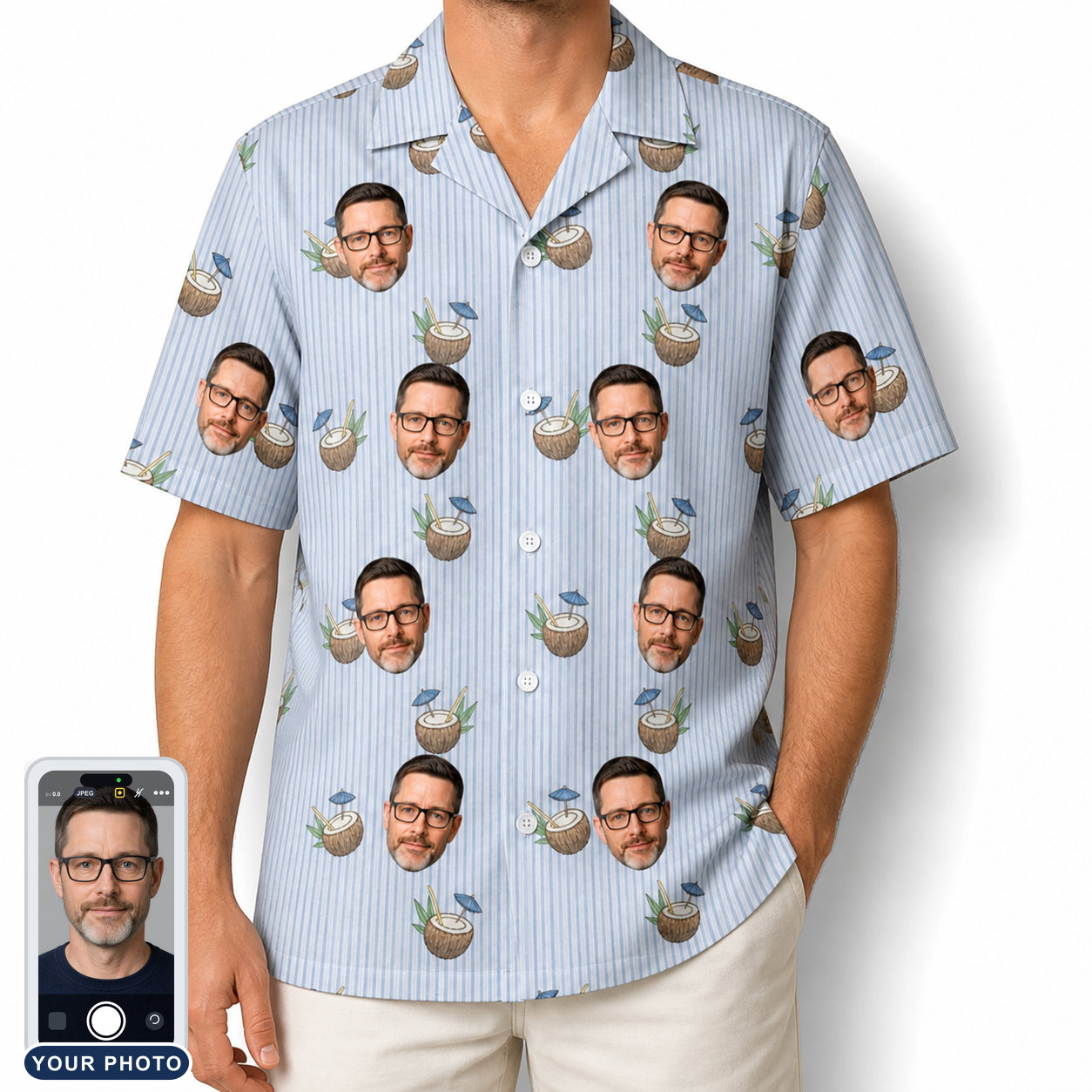 Men's Rum Reverie Custom Face Hawaiian Shirt