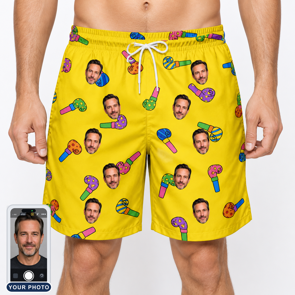 Men's Blowout Bonanza Custom Face Beach Shorts
